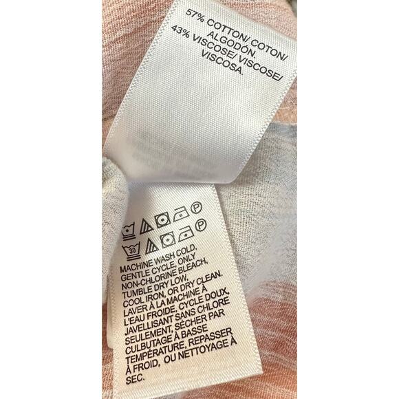 2/$15 Lucky Brand Striped Half Button Shirt Roll Tab Long Sleeve Pocket Size S - Picture 10 of 11